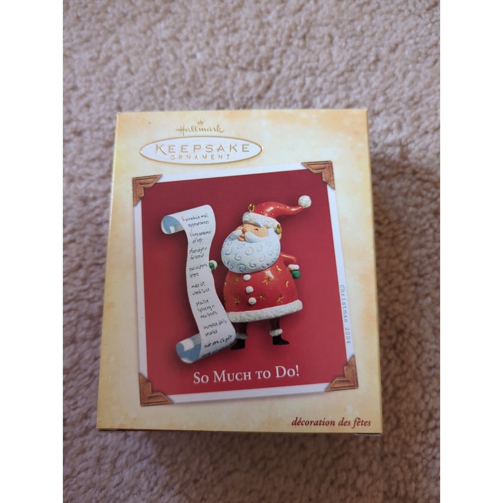 Hallmark Keepsake Ornament 2004 Santa Claus List So Much To‎ Do Orig Box